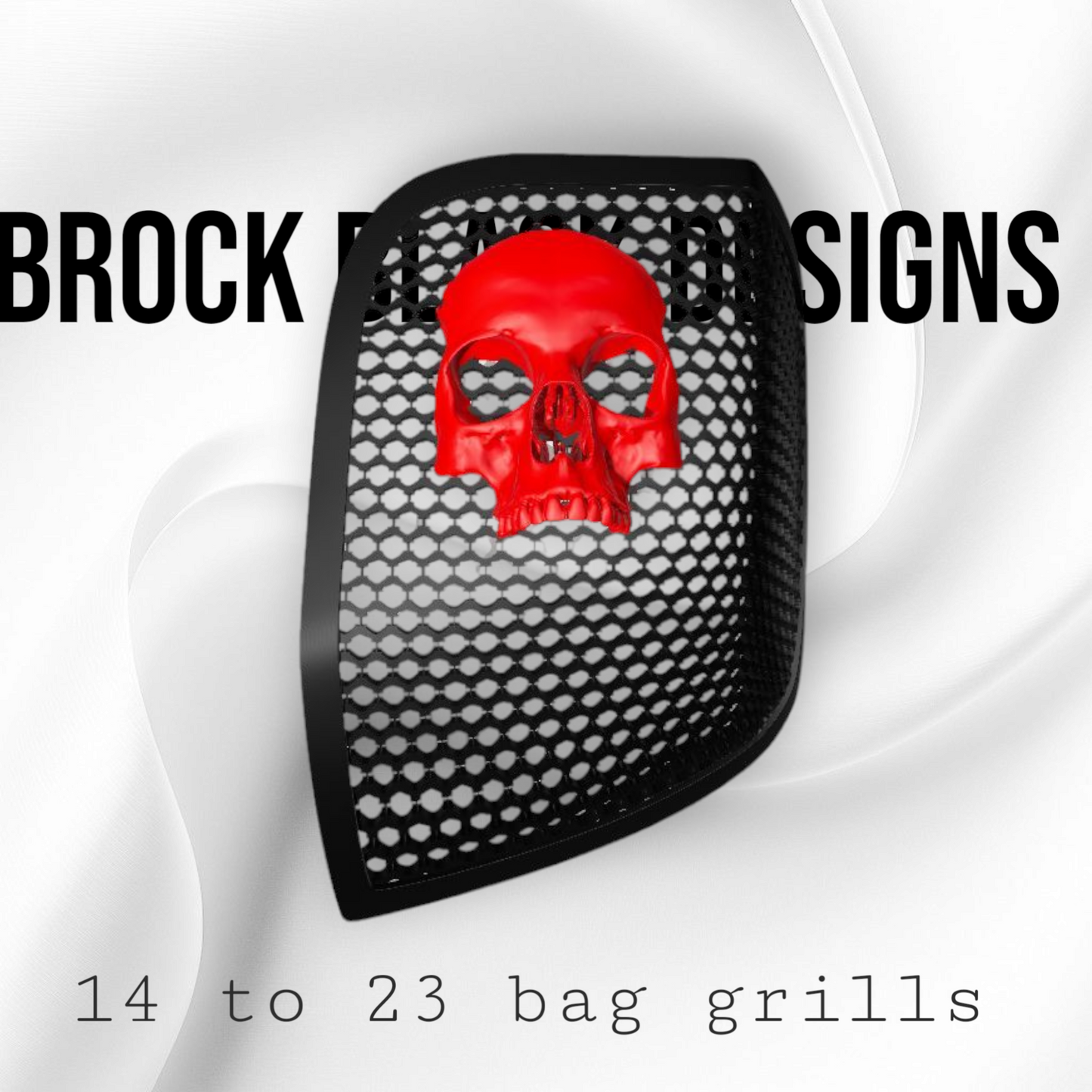 14-24 Harley Davidson bag lid Speaker Grill Cover Ancient Skull