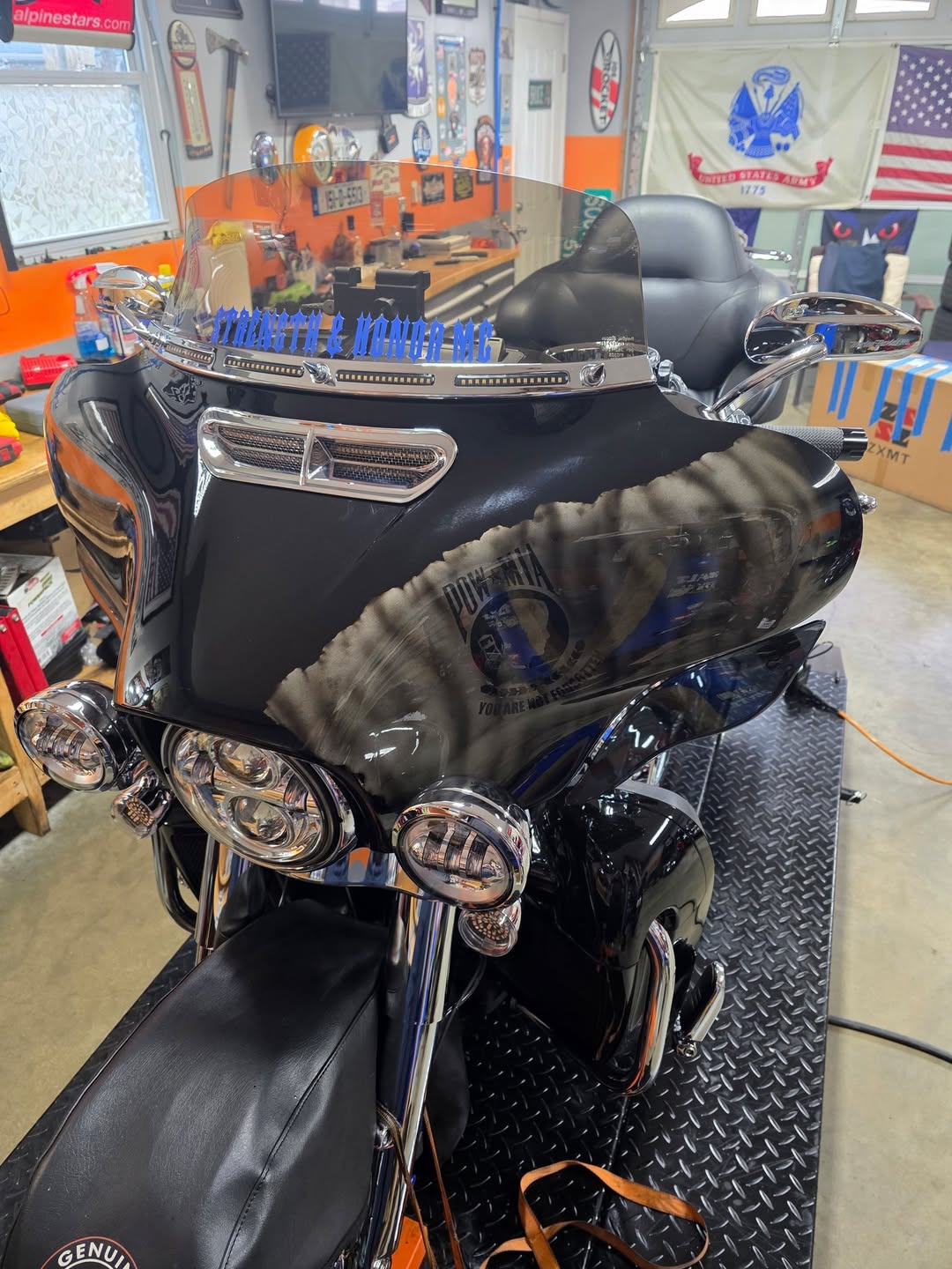 Pow Mia and American Flag fairing batwing