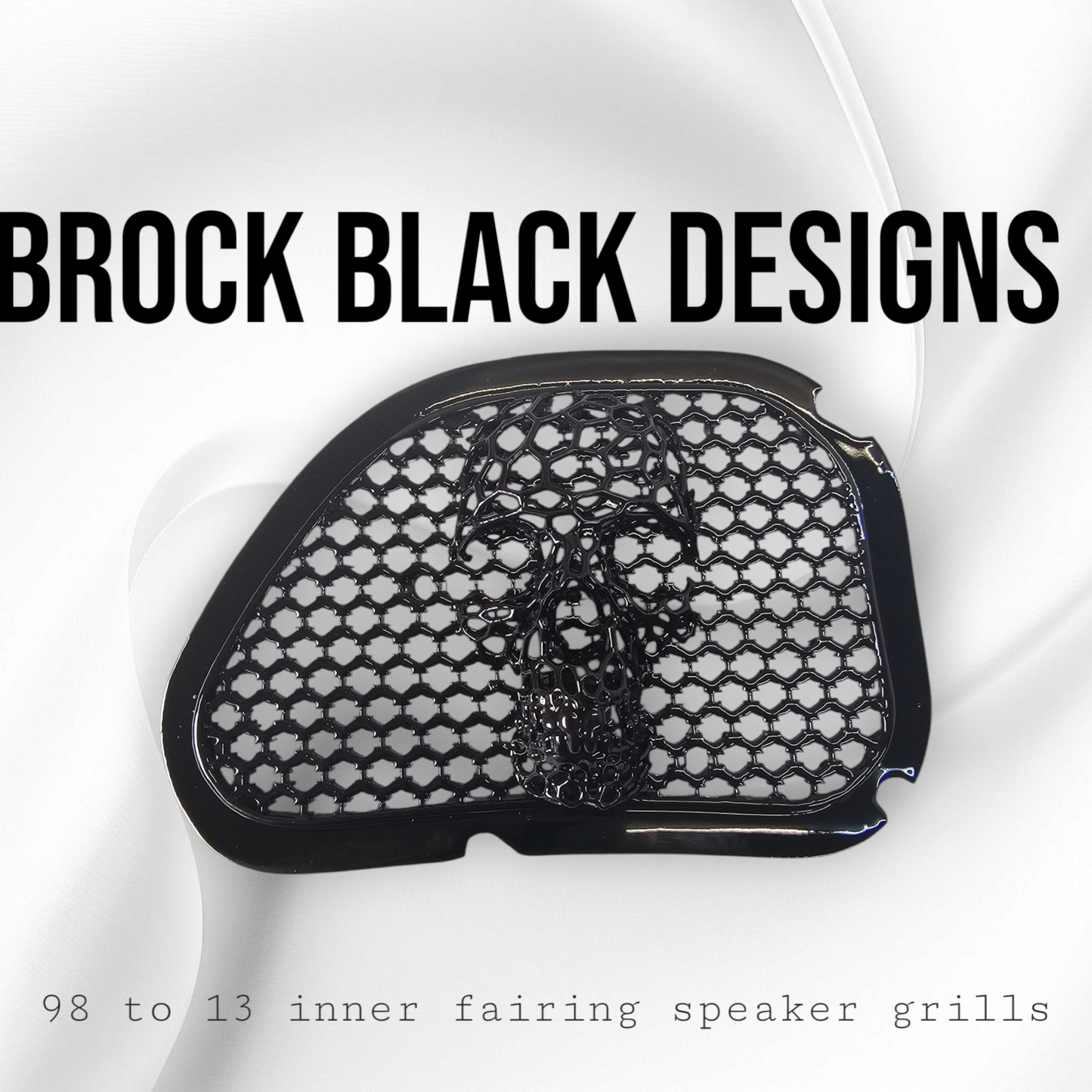 98-2024 Road Glide 3D webbed Skull speakers grill covers set