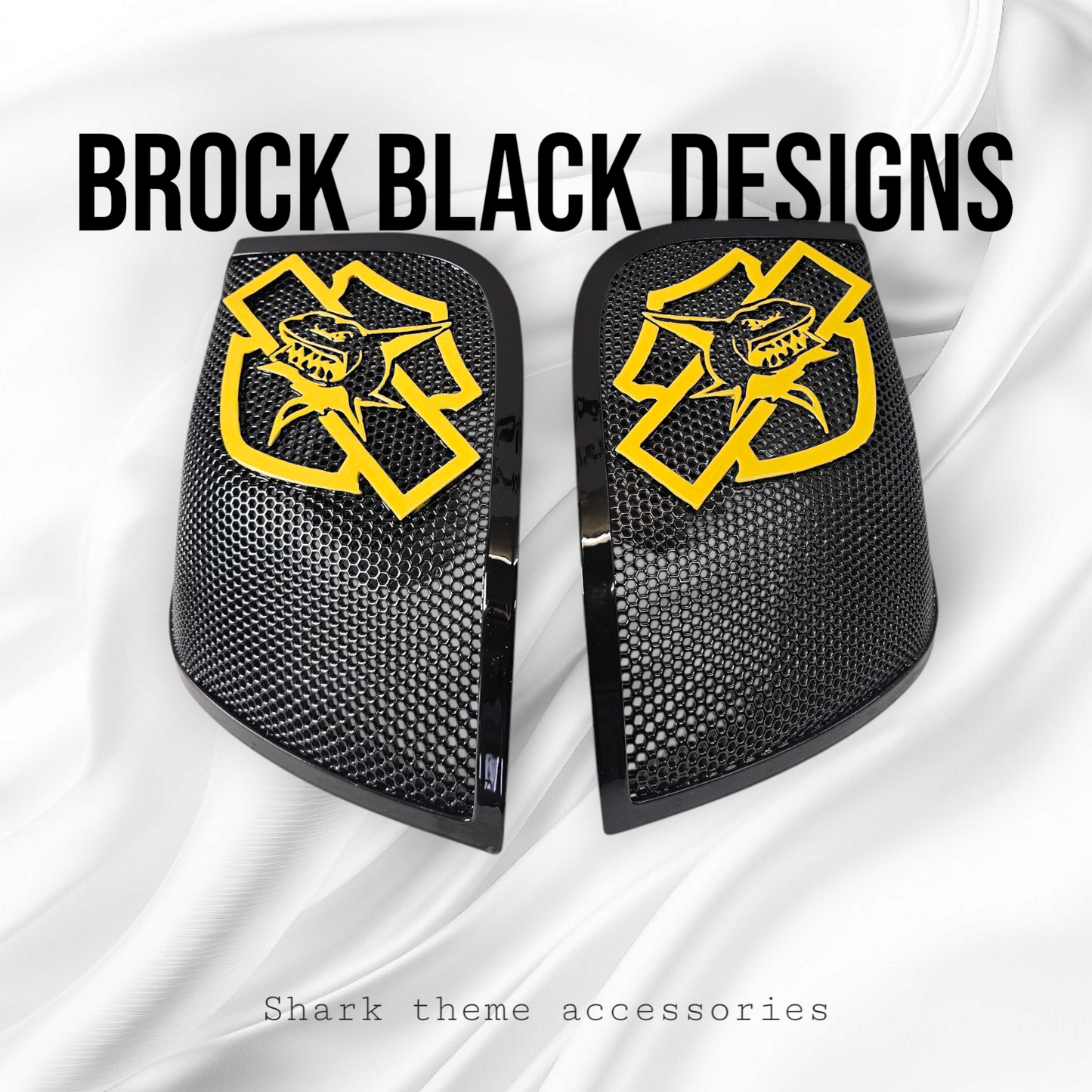 14-24 Harley Davidson bag lid Speaker Grill Cover shark theme