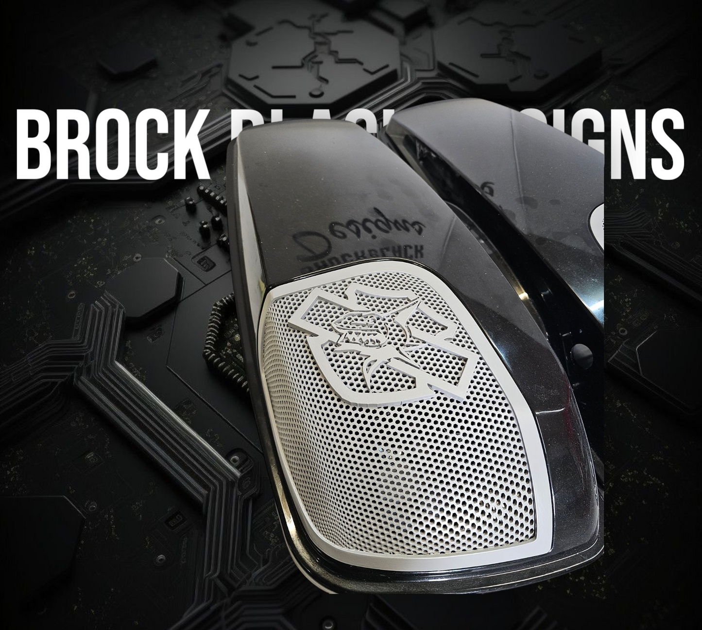 14-24 Harley Davidson bag lid Speaker Grill Cover shark theme