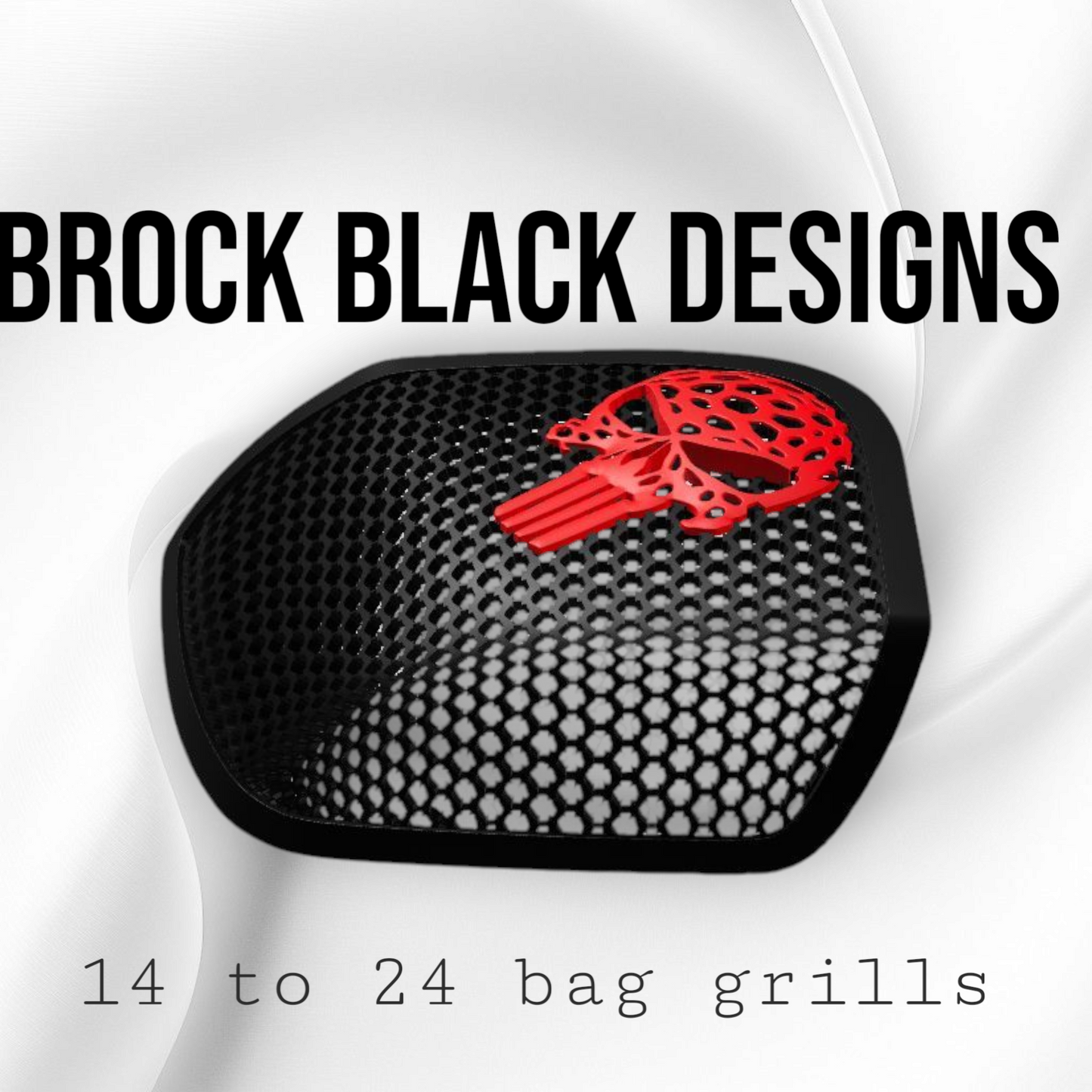 14-24 Harley Davidson bag lid Speaker Grill Cover webbed punisher