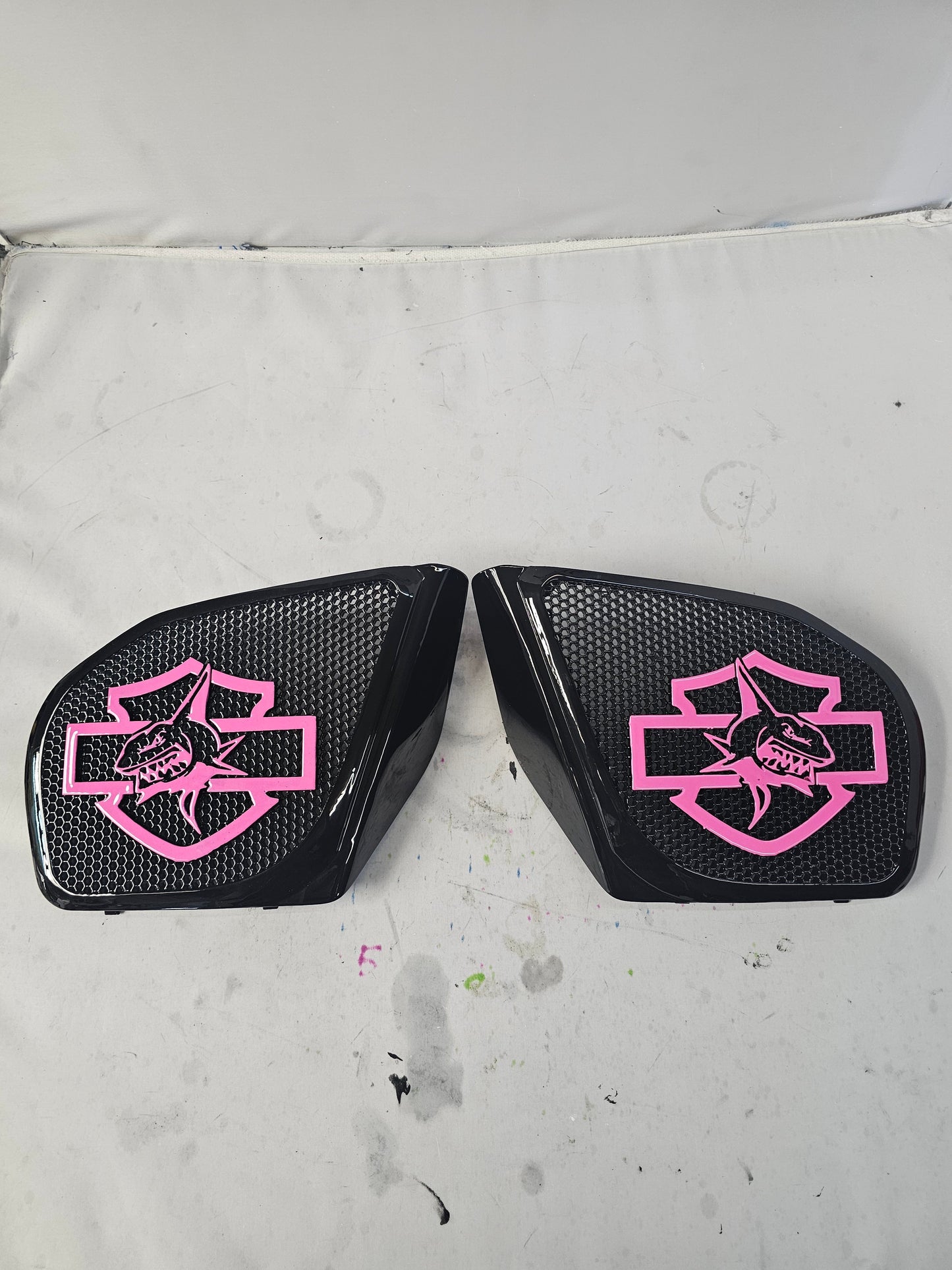 98-2024 Road Glide 3D shark speakers grill covers set