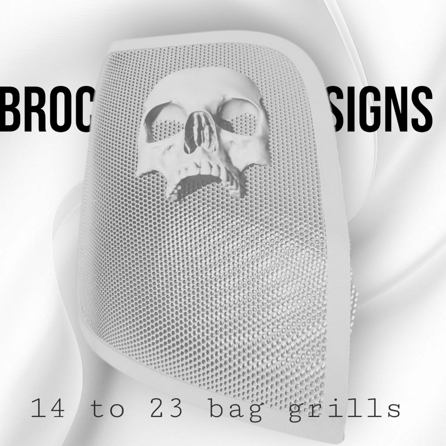 14-24 Harley Davidson bag lid Speaker Grill Cover Ancient Skull