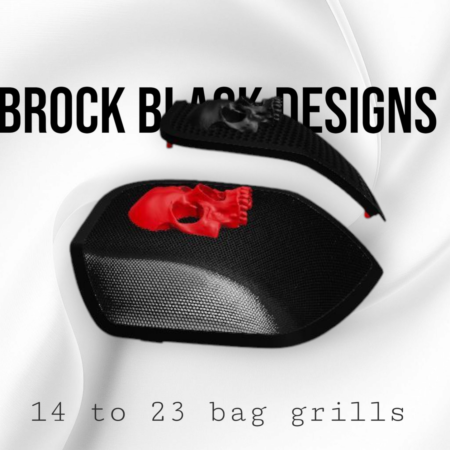 14-24 Harley Davidson bag lid Speaker Grill Cover Ancient Skull