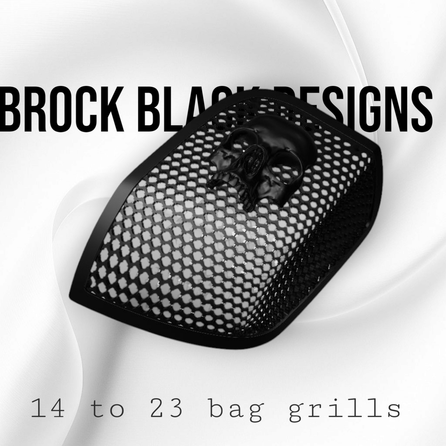 14-24 Harley Davidson bag lid Speaker Grill Cover Ancient Skull