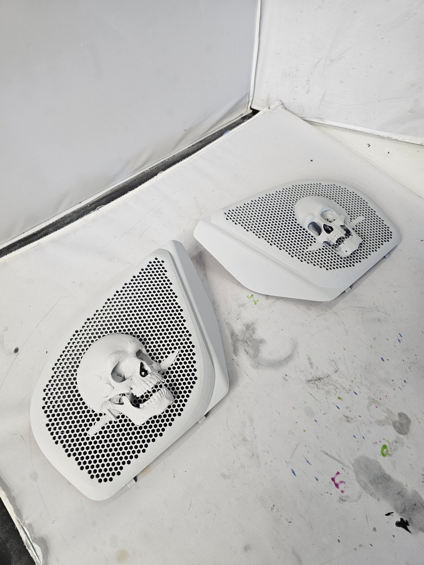 98 to 2024 Road Glide 3D skull and dagger speakers grill covers set