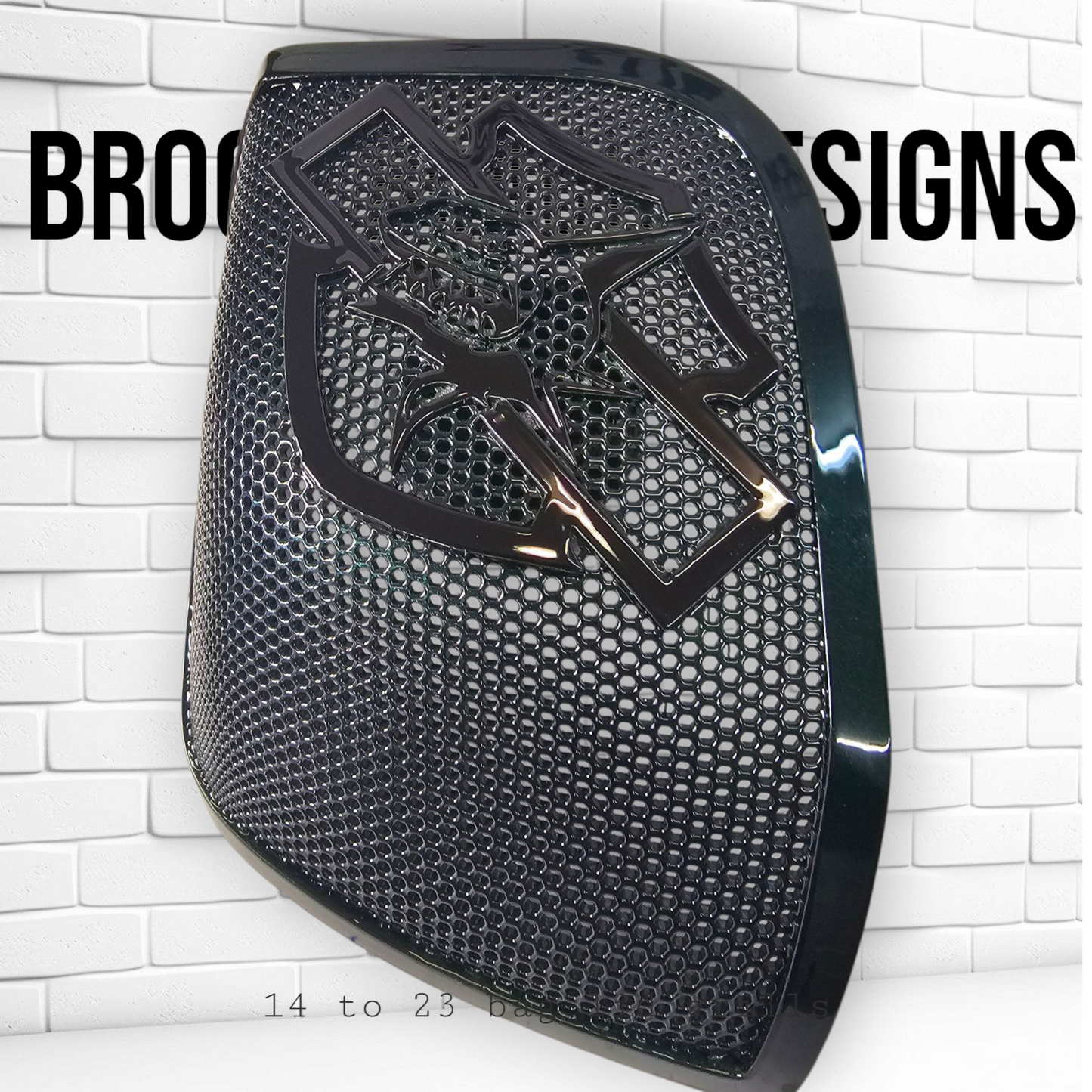 14-24 Harley Davidson bag lid Speaker Grill Cover shark theme