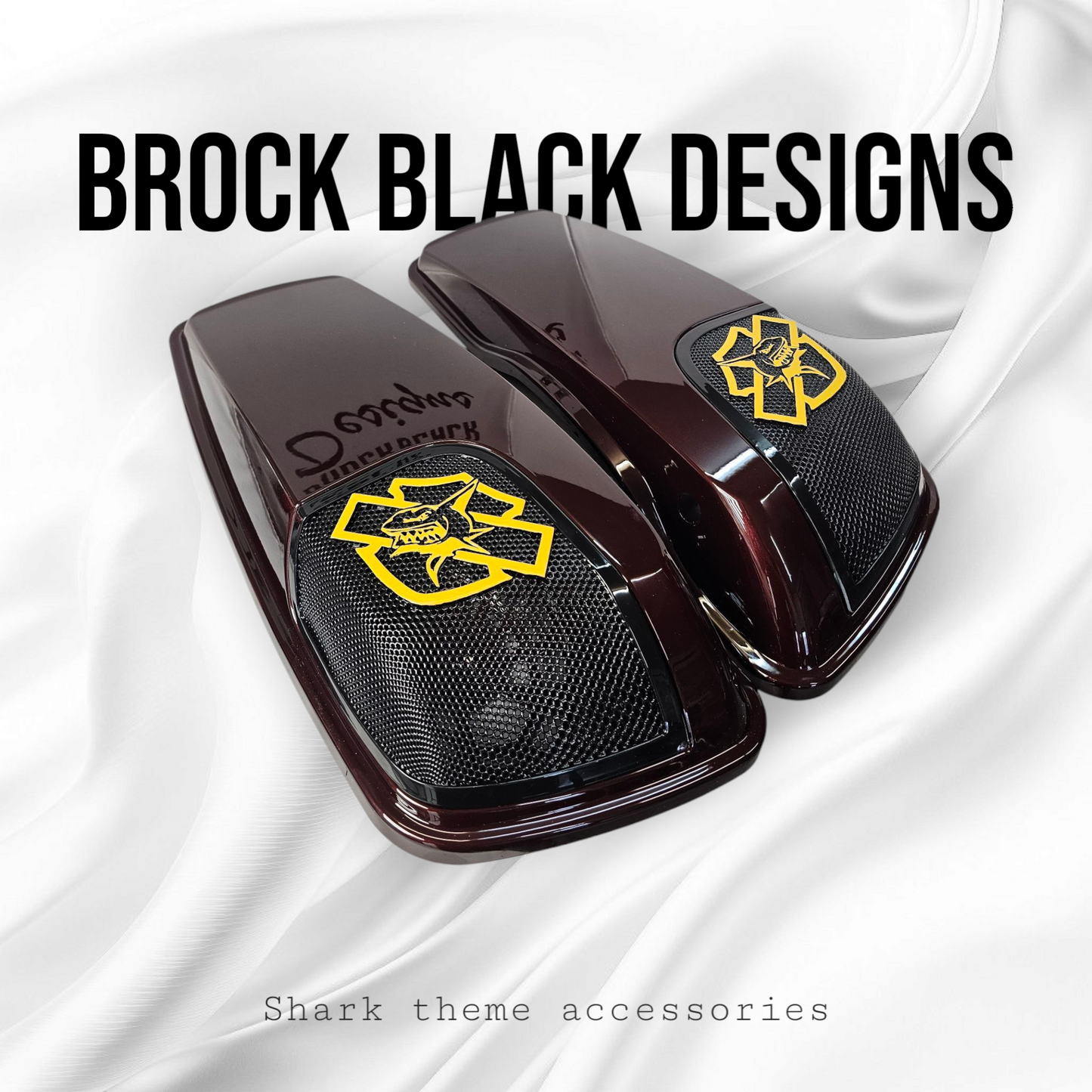 14-24 Harley Davidson bag lid Speaker Grill Cover shark theme