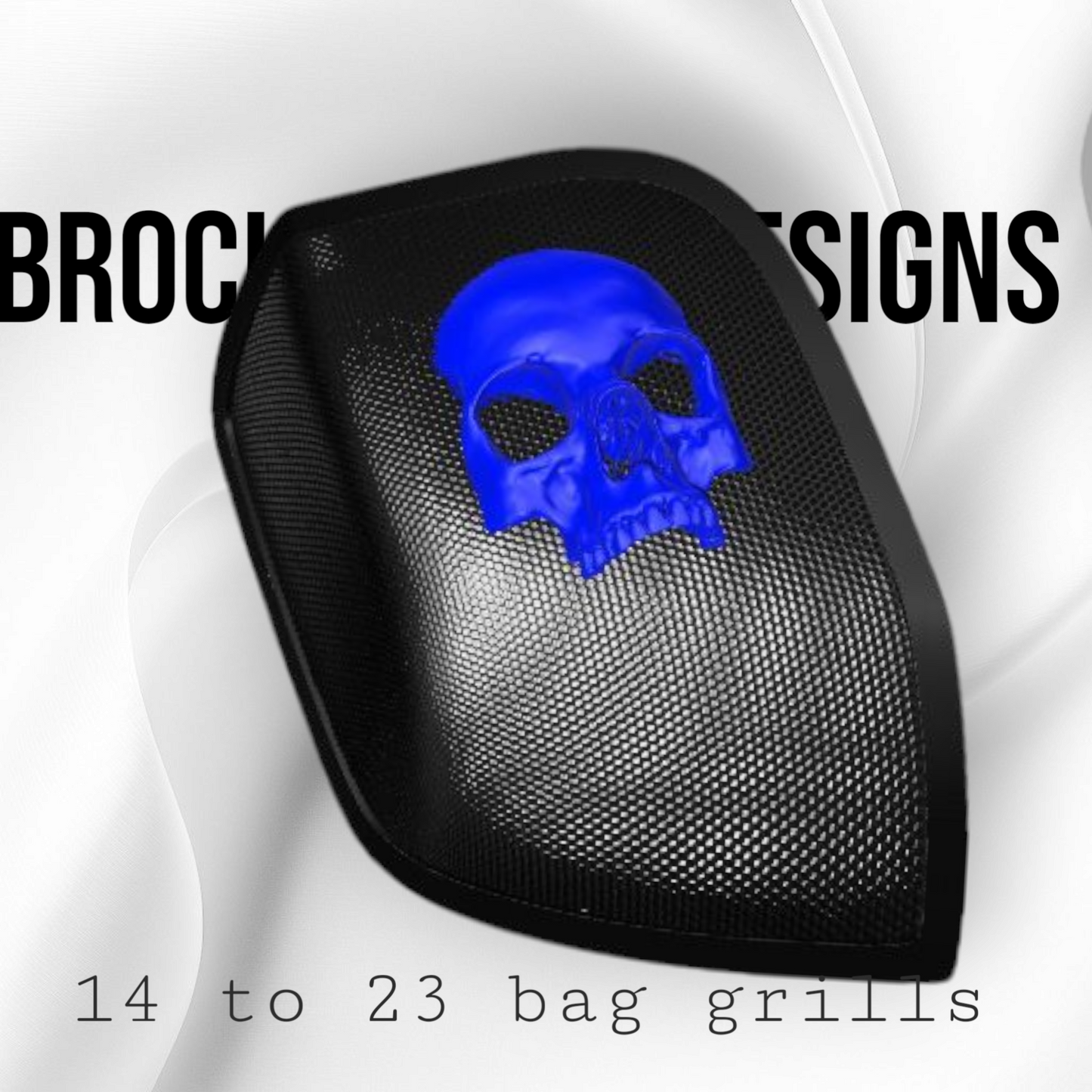 14-24 Harley Davidson bag lid Speaker Grill Cover Ancient Skull