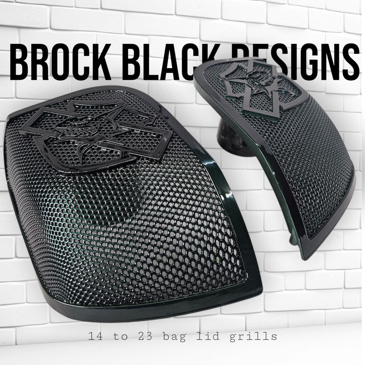 14-24 Harley Davidson bag lid Speaker Grill Cover shark theme