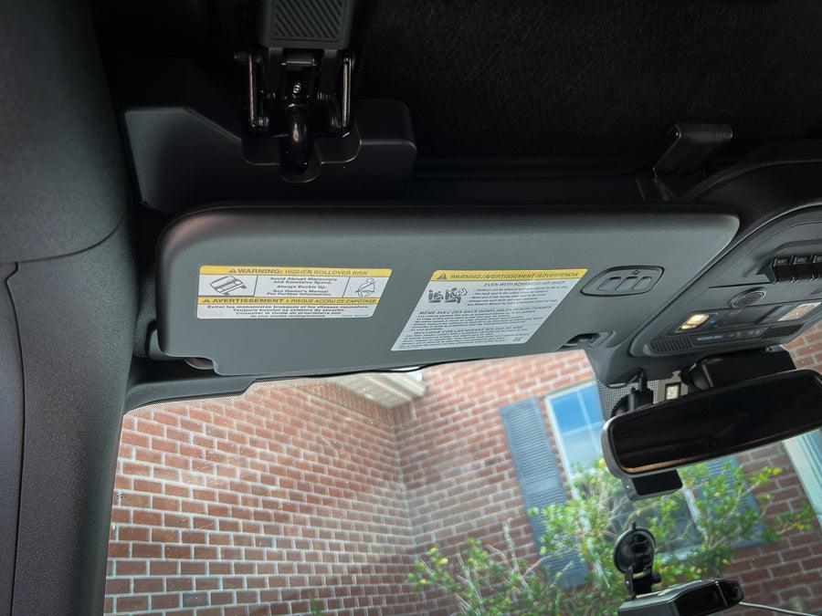 Sun Visor Warning Overlays - 2021+ Bronco / 2024+ Ranger Raptor
