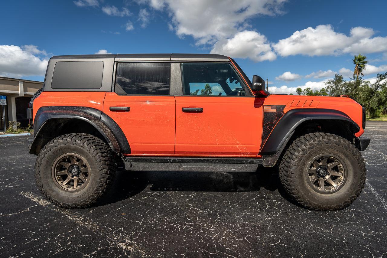 Topo American Flag Fender Overlays (Clear) - 2022+ Bronco Raptor