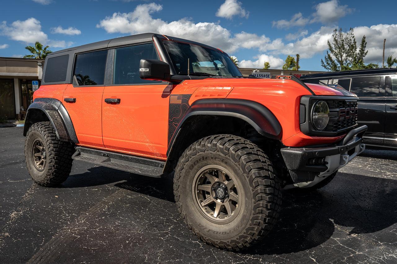Topo American Flag Fender Overlays (Clear) - 2022+ Bronco Raptor