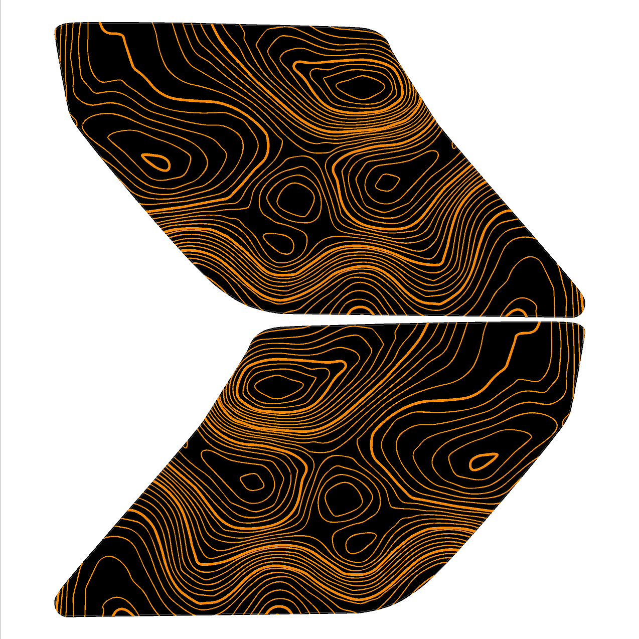 Topo Interior Sun Visor Overlays (Printed Series) - 2021+ Bronco (with Homelink)