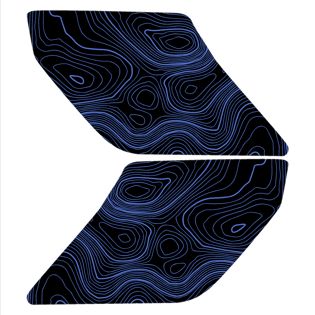 Topographic Interior Sun Visor Overlays - 2024+ Ranger Raptor (with Homelink)