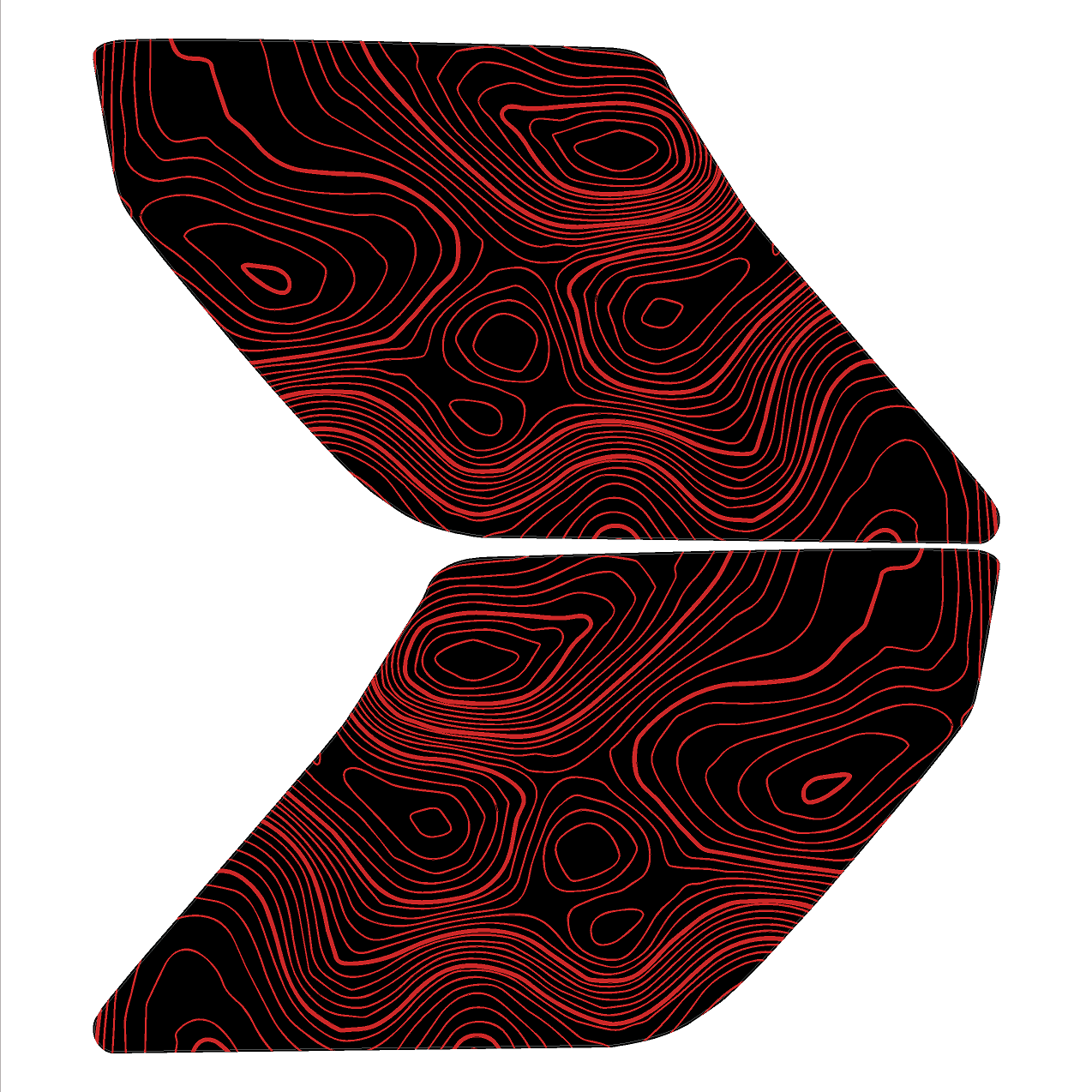 Topo Interior Lower Door Card Insert Overlays (Printed Series) - 2021+ Bronco 2 Door