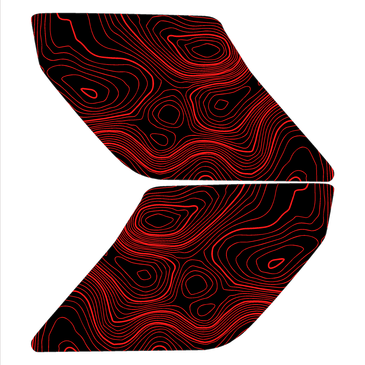 Topo Interior Sun Visor Overlays (Printed Series) - 2021+ Bronco (with Homelink)