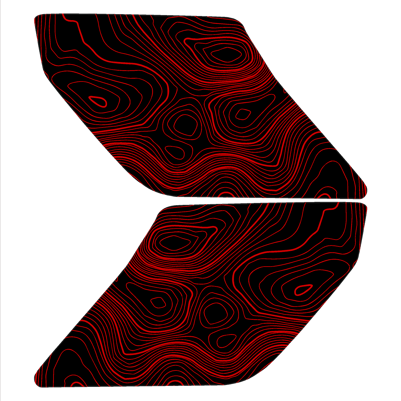 Topographic Interior Sun Visor Overlays - 2024+ Ranger Raptor (with Homelink)