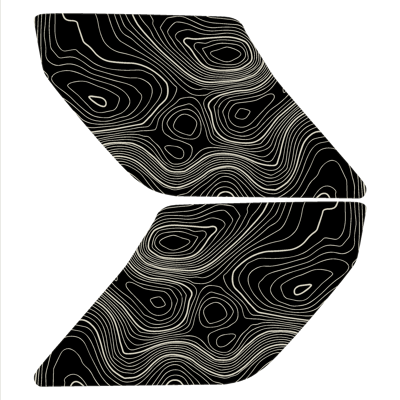Topo Interior Lower Door Card Insert Overlays (Printed Series) - 2021+ Bronco 2 Door
