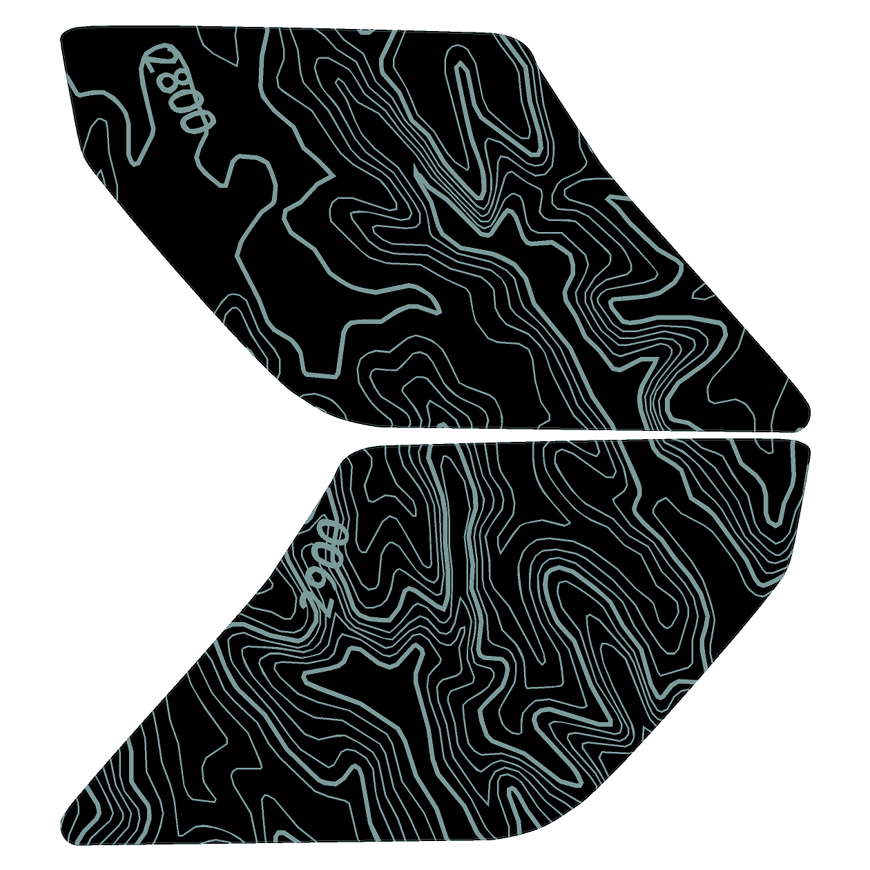 Topo Interior Door Handle Overlays - 2021+ Bronco