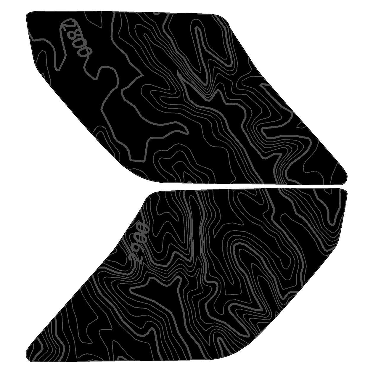 Topo Interior Sun Visor Overlays (Printed Series) - 2021+ Bronco (with Homelink)