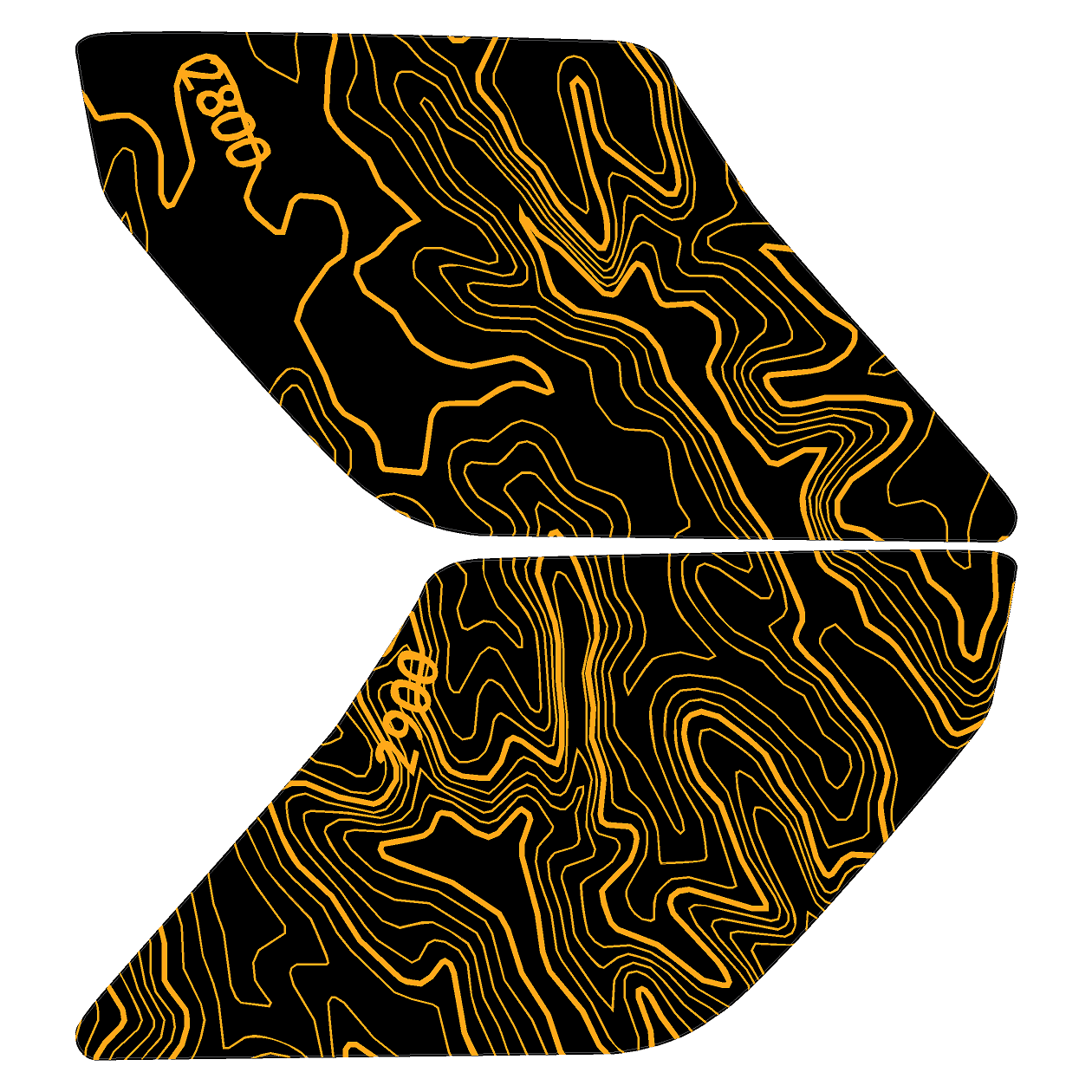 Topo Interior Sun Visor Overlays (Printed Series) - 2021+ Bronco (NO Homelink)