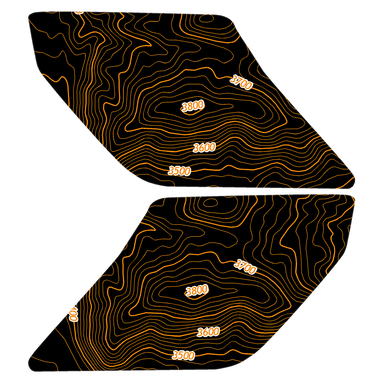 Topo Interior Door Handle Overlays - 2021+ Bronco