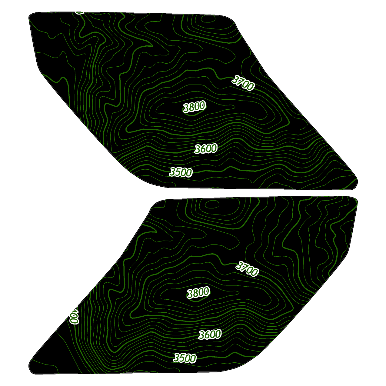 Topo Interior Door Handle Overlays - 2021+ Bronco