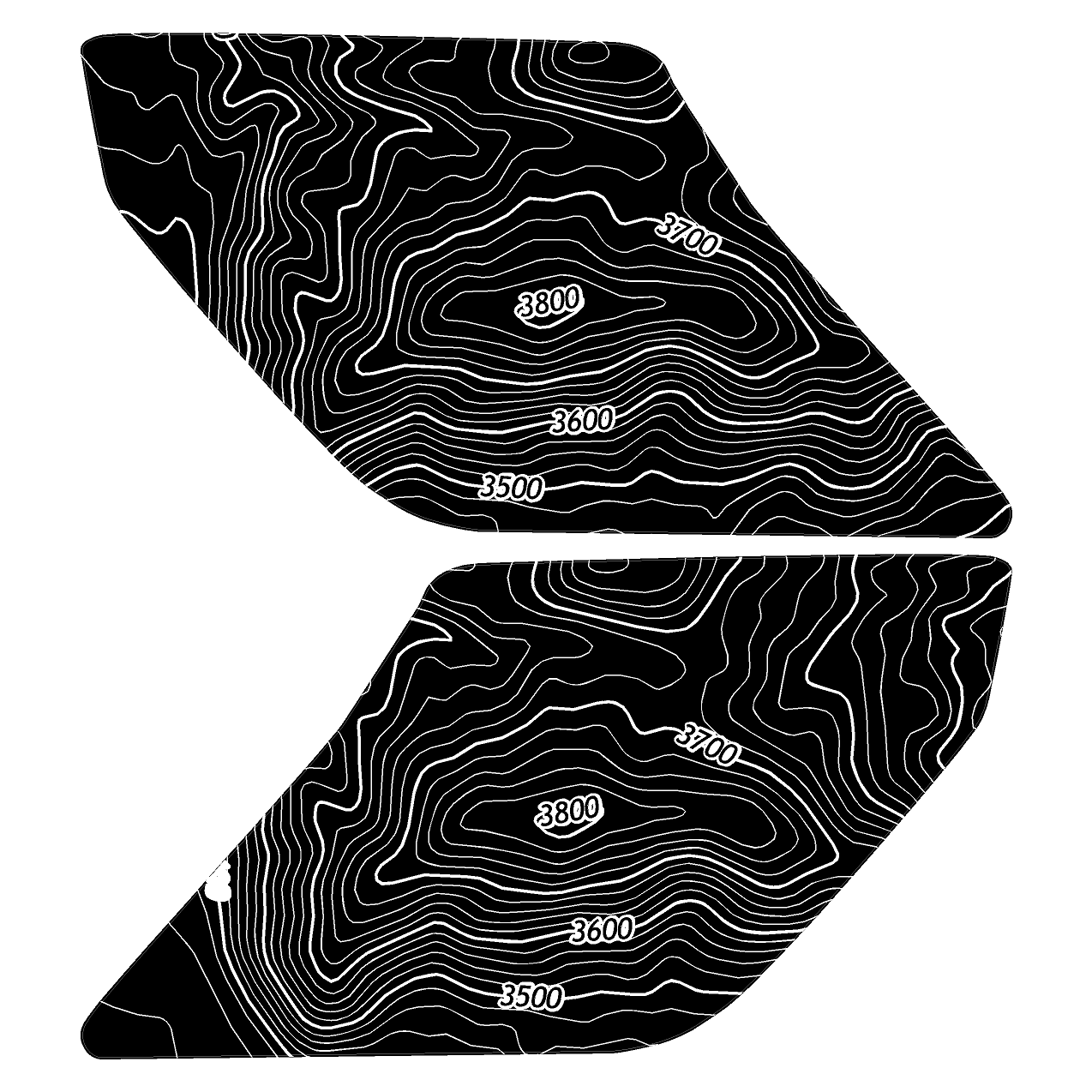 Topo Interior Door Handle Overlays - 2021+ Bronco