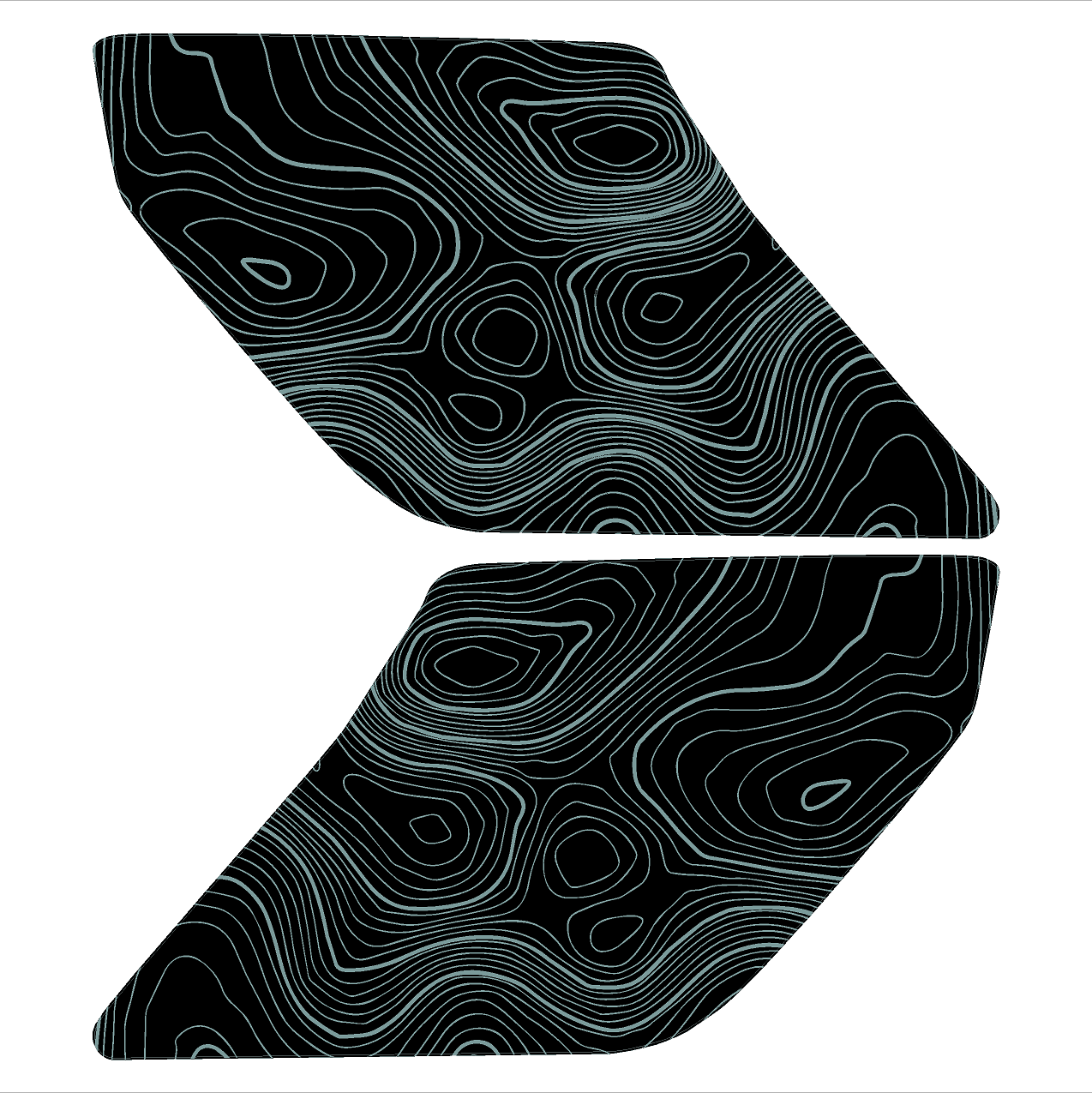 Topo Interior Lower Door Card Insert Overlays (Printed Series) - 2021+ Bronco 2 Door