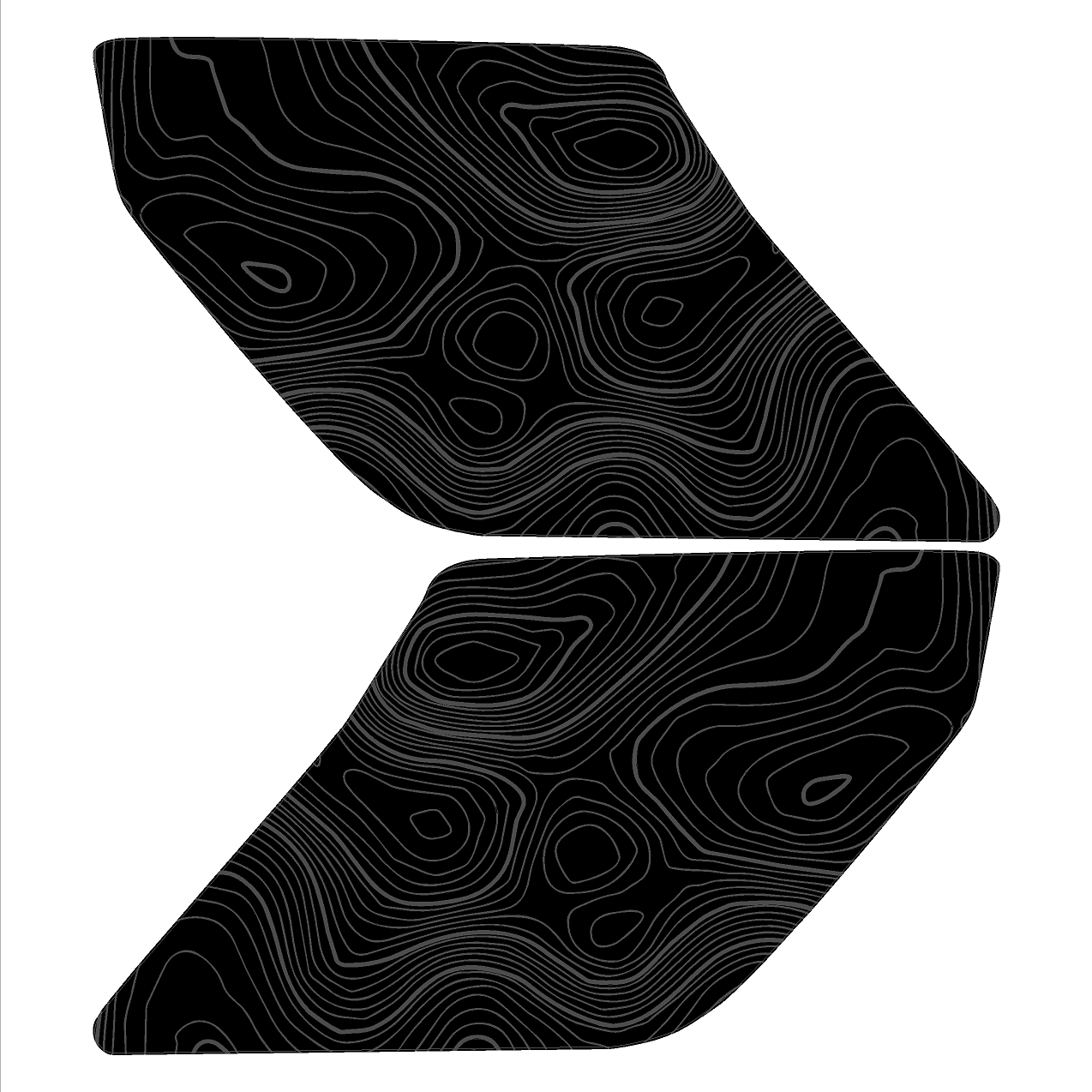Topo Interior Lower Door Card Insert Overlays (Printed Series) - 2021+ Bronco 2 Door
