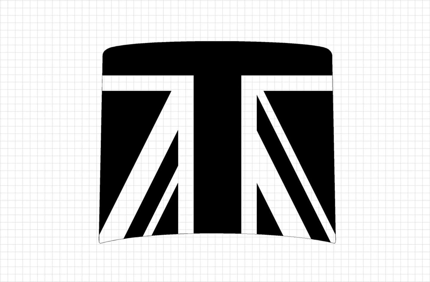 Union Jack Hood / Bonnet Decal Overlay (Matte Black) - 2020+ Land Rover Defender 90 & 110