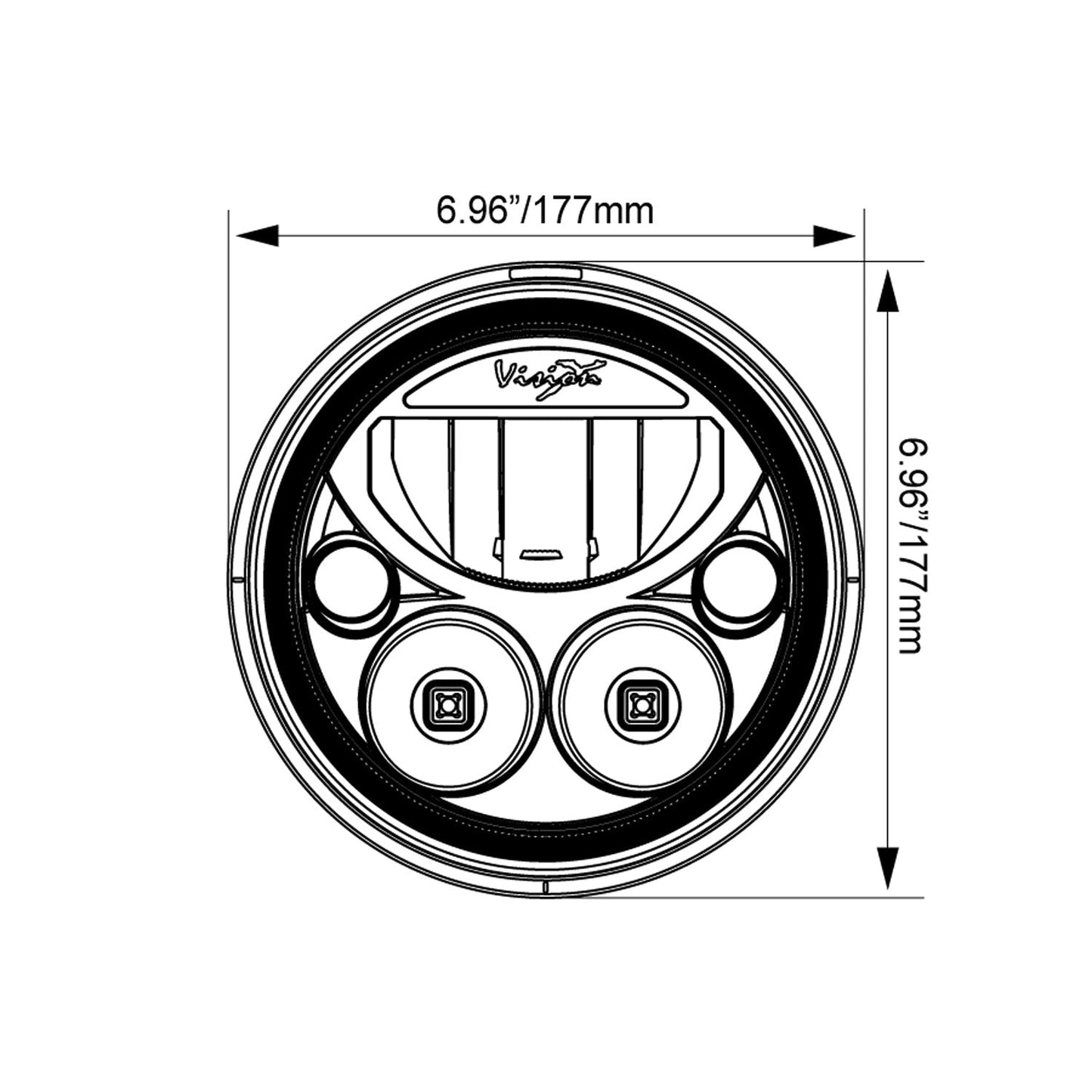 5.75" VX Series LED Headlight Kit - Chrome | White Halo