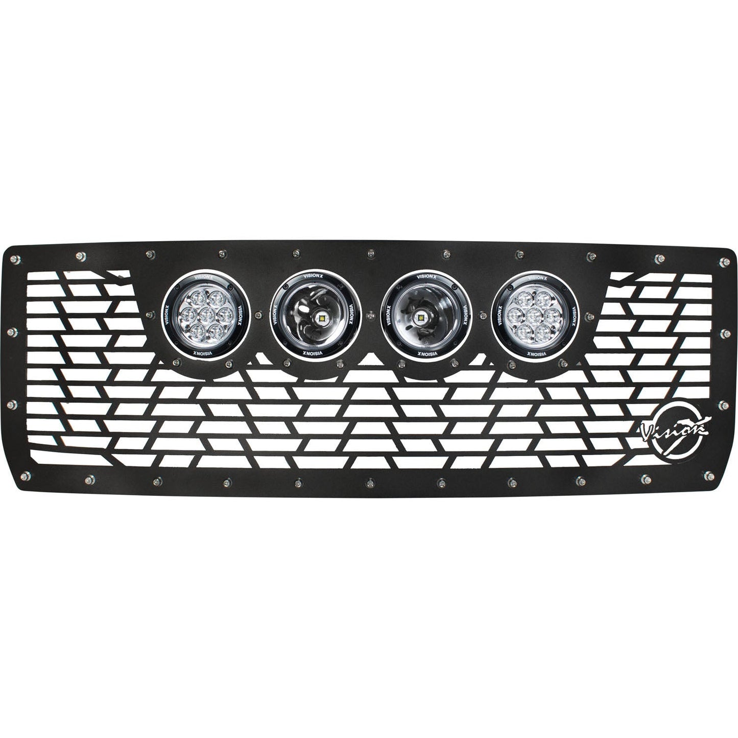2014-2015 Chevy Silverado 1500 Cannon CG2 Grille with 4 CG2 4.5" Lights (2 Optic 2 Reflectors)