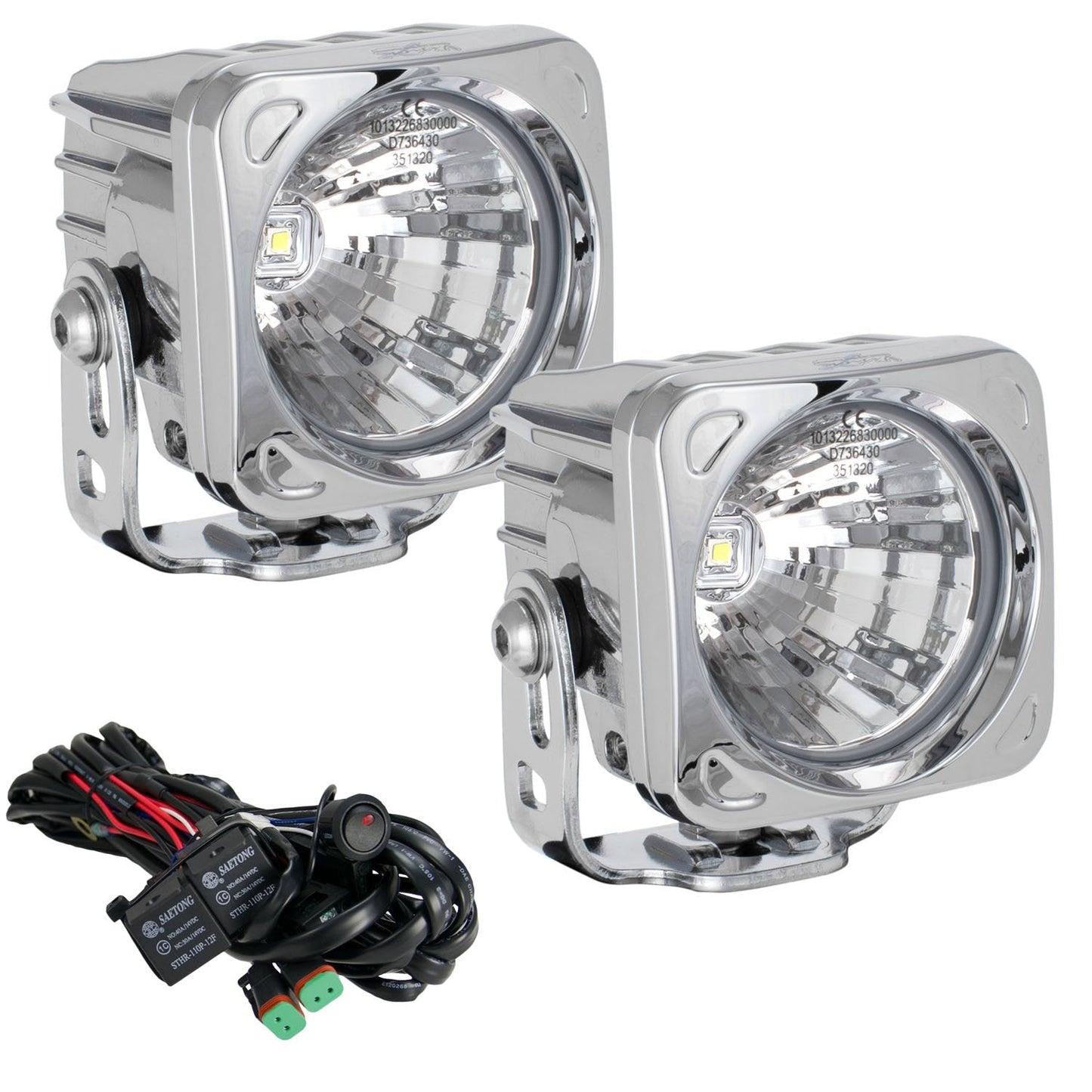 3" Optimus Chrome Square 20° Beam LED Light Kit