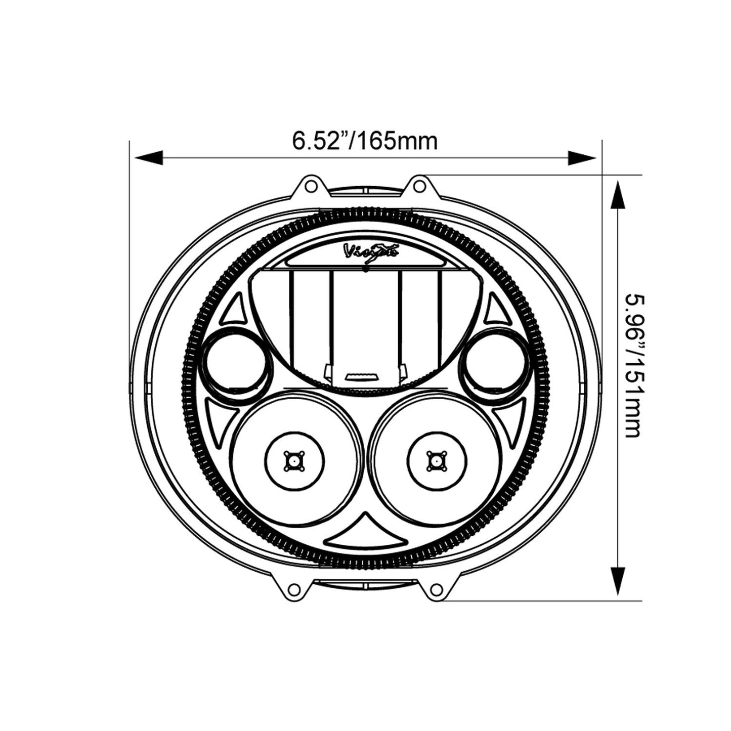 7 " XMC Motorcycle LED Headlight Chrome | Amber Halo
